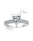 Classic Romantic 2CT AAA CZ Solitaire Heart Shaped Engagement Ring For Women Promise Thin Pave Cubic Zirconia Band Ring .925 Sterling Silver