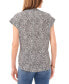ფოტო #2 პროდუქტის Women's Printed Split Neck Short-Sleeve Blouse