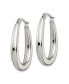 Stainless Steel Polished Teardrop Hollow Hoop Earrings