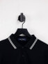 Фото #7 товара Fred Perry long sleeve twin tipped polo shirt in black