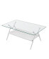 Фото #9 товара Modern Glass Coffee Table with White Metal Legs