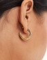 Accessorize stainless steel gold plated twist hoops in gold