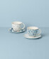 Blue Bay 4-Piece Teacup Saucer Set