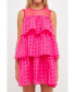 Фото #1 товара Women's Organza Gridded Tiered Sleeveless Mini Dress