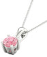ფოტო #3 პროდუქტის Lab-Created Pink Diamond Solitaire 18" Pendant Necklace (1/5 ct. t.w.) in Sterling Silver