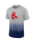 Фото #3 товара Men's Heathered Gray and Heathered Navy Boston Red Sox Iconic Team Ombre Dip-Dye T-shirt