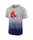 Men's Heathered Gray and Heathered Navy Boston Red Sox Iconic Team Ombre Dip-Dye T-shirt