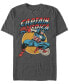 Фото #1 товара Marvel Men's Comic Collection Retro Captain America Action Pose Short Sleeve T-Shirt