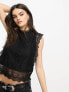 Only lace detail top in black