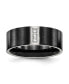 Фото #1 товара Stainless Steel Black IP-plated with CZ 8mm Flat Band Ring