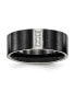 ფოტო #1 პროდუქტის Stainless Steel Black IP-plated with CZ 8mm Flat Band Ring