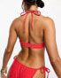 Фото #4 товара Weekday Move bikini top in red