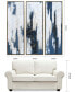 Фото #9 товара Blue Shadows Textured Metallic Hand Painted Wall Art Set by Martin Edwards, 60" x 20" x 1.5"