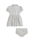 Фото #2 товара Baby Girls Belted Floral Cotton Oxford Shirtdress