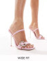 Фото #1 товара Public Desire Wide Fit Rosalita heart buckle sling back heeled sandals in pink