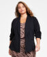 ფოტო #1 პროდუქტის Trendy Plus Size Knit Drape-Front Blazer, Created for Macy's