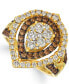 ფოტო #1 პროდუქტის Chocolate & Nude™ Diamond Cluster Halo Ring (1-9/10 ct. t.w.) in 14k Rose, Yellow or White Gold