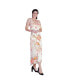 Фото #2 товара Women's Floral Print Cowl Neck Backless Maxi Dress
