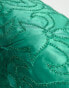 Фото #9 товара ASOS DESIGN cami embellished sequin seamed maxi dress in dark mint
