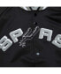 Фото #3 товара Куртка с полной застежкой Mitchell&Ness Сан-Антонио Спёрс черная Hardwood Classics Wordmark Raglan