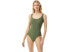 Фото #1 товара Michael Kors 263524 Women Logo Ring U-Neck One-Piece Army Green Swimsuit Size 8