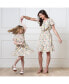 ფოტო #2 პროდუქტის Little Girls Organic Short Sleeve Split Neck Tiered Dress