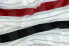 Gardine weiß-rot-schwarz Streifen