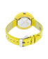 ფოტო #3 პროდუქტის Unisex Celebration Yellow Genuine Leather Strap Watch 38mm