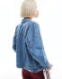 Фото #8 товара Only oversized denim jacket in medium blue