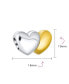 ფოტო #2 პროდუქტის Valentine Heart Shape Monogram Letters Alphabet A-Z Initial 2 Tone Two Hearts As One Charm Bead 14k Gold Plated Sterling Silver Fits European Bracelet