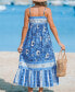 Фото #3 товара Women's Boho Floral Ruffle Slip Beach Dress