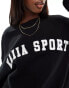 Фото #3 товара Kaiia sport logo oversized sweatshirt in black