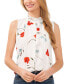 ფოტო #1 პროდუქტის Women's Mock-Neck Sleeveless Ruffled Pintuck Blouse