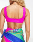 Фото #2 товара The Frolic Crete scallop crop bikini top in hot pink