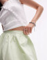 Topshop poplin midi full skirt in lime