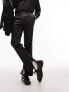 Topman – Gerade geschnittene, hochglänzende und ausgestellte Anzughose in Schwarz