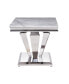Фото #1 товара Satinka End Table, Light Gray Printed Faux Marble & Mirrored Silver Finish