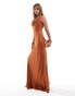 Фото #2 товара Maids to Measure Bridesmaid cowl front maxi dress in burnt orange