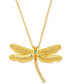 Multi-Gemstone (1-7/8 ct. t.w.) & Diamond (1/3 ct. t.w.) Dragonfly Pendant Necklace in 14k Gold, 18" + 2" extender