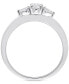 ფოტო #3 პროდუქტის Diamond Oval- & Pear-Cut Three Stone Engagement Ring (1/2 ct. t.w.) in 14k White Gold