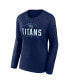 Фото #2 товара Women's Navy Tennessee Titans Plus Size Foiled Play Long Sleeve T-shirt