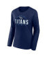 ფოტო #2 პროდუქტის Women's Navy Tennessee Titans Plus Size Foiled Play Long Sleeve T-shirt