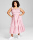 Фото #1 товара Trendy Plus Size Ruffled Smocked-Top Dress, Created for Macy's