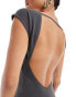 Hollister low back dress with build in support in grey/brown