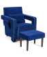 Modern Berber Fleece Single Sofa Chair Ottoman & Waist Pillow