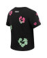 ფოტო #3 პროდუქტის Women's Snoopy Black Peanuts Sweet Heart Baby Doll Cropped T-Shirt