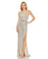 ფოტო #1 პროდუქტის Women's Sequined Halter Strap Trumpet Gown