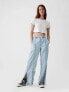 Фото #1 товара Wide-Leg Denim Pull-On Pants