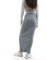 Фото #4 товара ASOS DESIGN ribbed split side midi skirt in grey