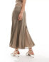 Lioness chiffon pleated midaxi skirt co-ord in taupe Серо-коричневый, L - EU 40 - фото #5